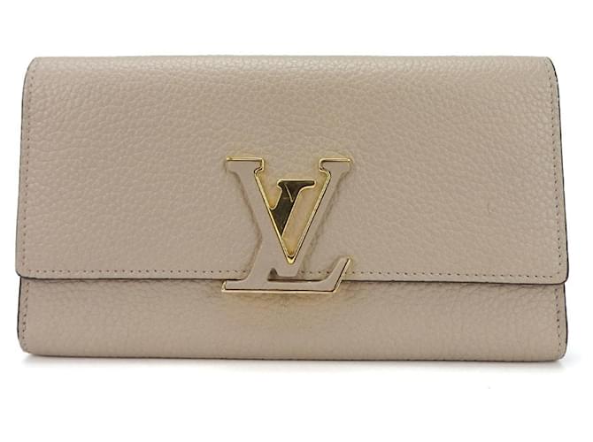 Louis Vuitton Capucines Bege Couro  ref.1113293