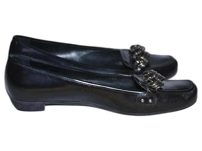 Prada Loafers Black Leather  ref.1113301