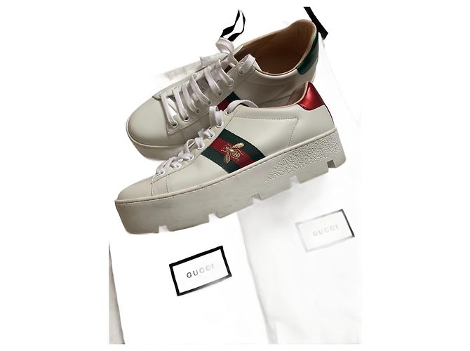 Gucci Ace platform sneaker size 40 White