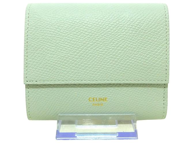Céline Tri-Fold Grey Leather  ref.1113334