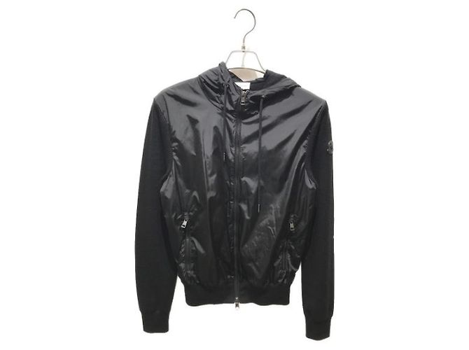 Moncler Strickjacke Schwarz Wolle Nylon