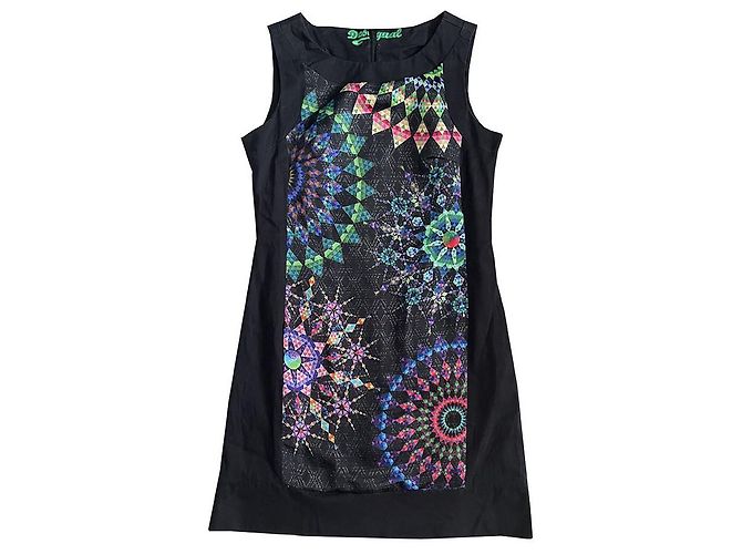 Abito mini smanicato Desigual multicolore Nero