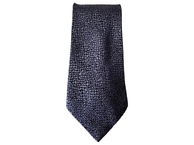 Salvatore Ferragamo cravate Soie Bleu Marine  ref.1113438
