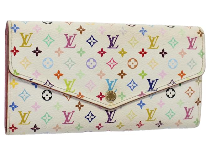 LOUIS VUITTON Portefeuille Multicolore Sarah Long Wallet Blanc M93532 auth 57565  ref.1113625