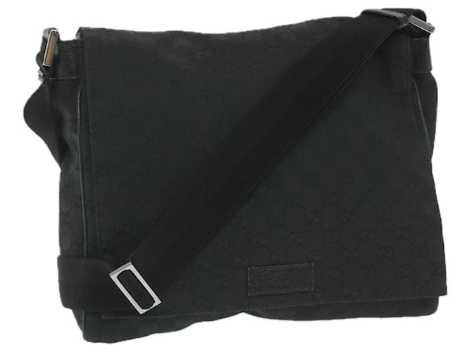 gucci GG Canvas Shoulder Bag black 146236 Auth ep2179  ref.1113746