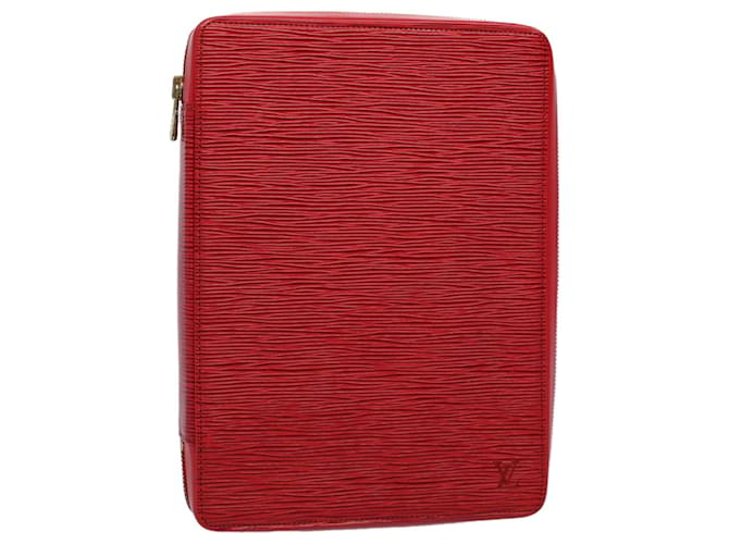 LOUIS VUITTON Epi Agenda Voyage Day Planner Cover Red LV Auth 57198 Leather  ref.1113747