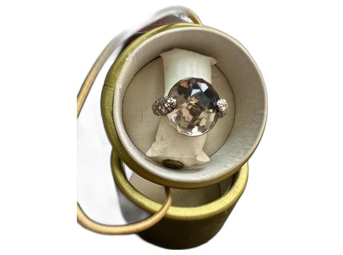 Anel Pomellato Tango em ouro rosa e quartzo fumê Marrom