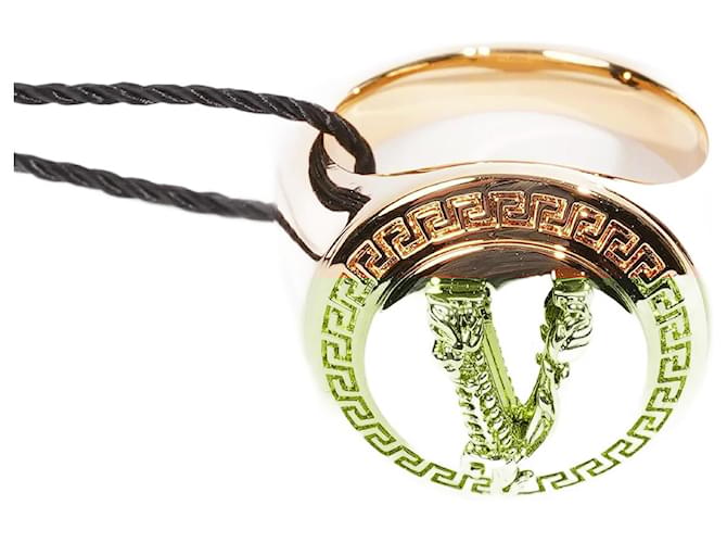 Versace V Logo Circle Ring Gold Gold Plated 17 Golden Gold