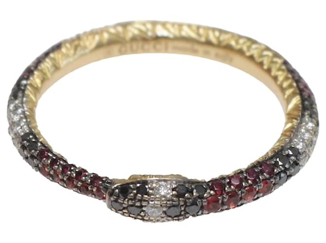 Gucci Anello serpente Ouroboros con diamanti e pavé di pietre D'oro Metallo  ref.1114020