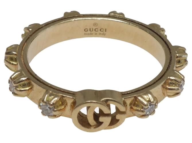 Gucci Anel de diamante cravejado de G em ouro amarelo Dourado Metal  ref.1114022