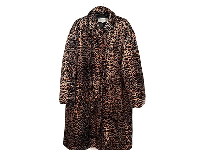 Gerard Darel Coats, Outerwear Leopard print Velvet  ref.1114026