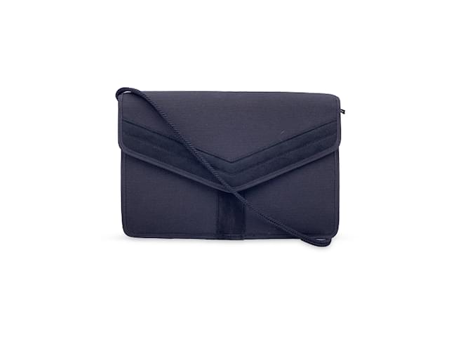 Yves Saint Laurent Vintage Black Canvas Y Evening Shoulder Bag Cloth  ref.1114077