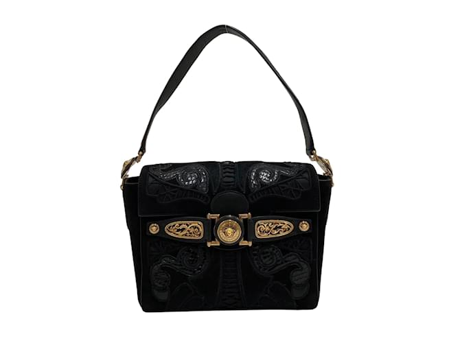 Versace Leather Medusa Handbag Black Pony-style calfskin  ref.1114097