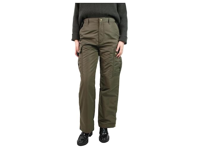 Céline Olive green nylon cargo trousers - size UK 8 Polyamide  ref.1114131