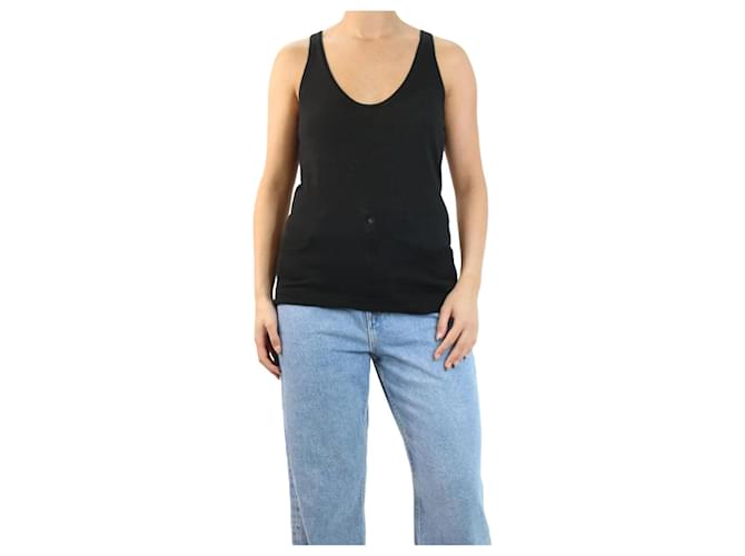 Bottega Veneta Camiseta de tirantes de cachemira negra - talla UK 6 Negro  ref.1114135