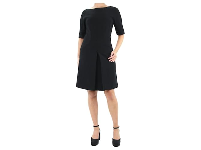 Fendi Vestido negro de lana de manga corta - talla UK 10 Madera  ref.1114140