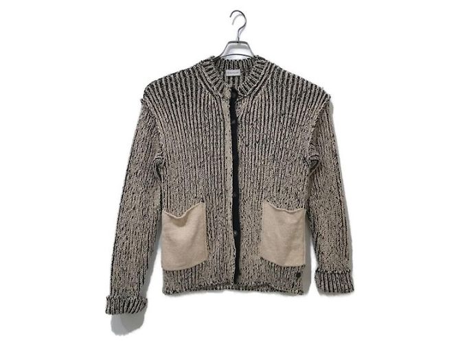 Moncler Strickjacke mit Zopfmuster beige
