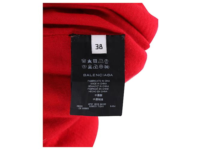 Balenciaga Mini-robe en maille en laine rouge  ref.1114486