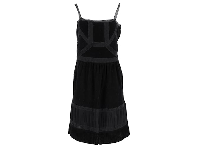 Moschino Lace-Trimmed Sleeveless Dress in Black Cotton  ref.1114488