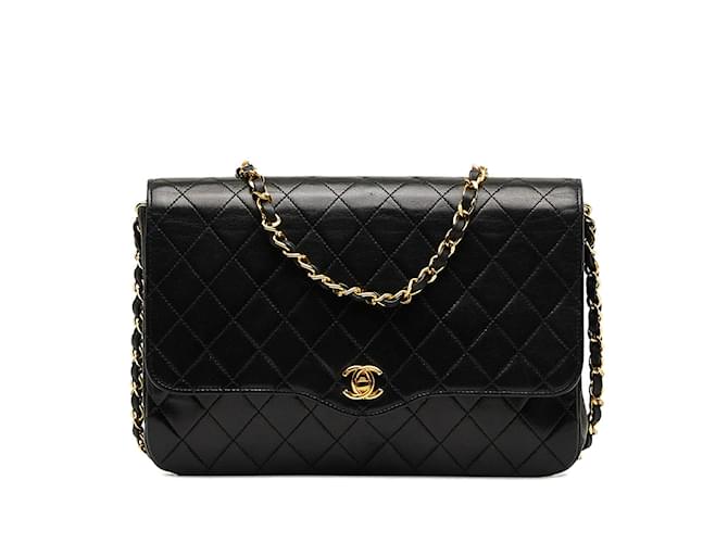 Chanel CC Quilted Leather Flap Bag Black  ref.1114513