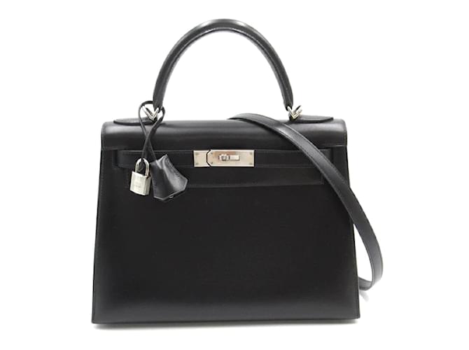 Hermès Kelly 28 Box Black Replica - Front View