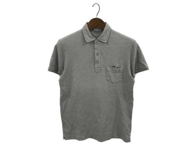 Polo Moncler Grigia in Cotone Grigio