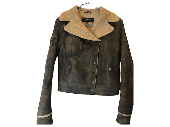 Oakwood chaqueta de cuero de madera de roble Marrón oscuro  ref.1114826