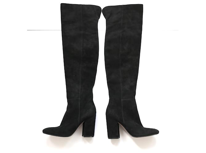 Gianvito Rossi Suede Over The Knee Boots Black  ref.1114924
