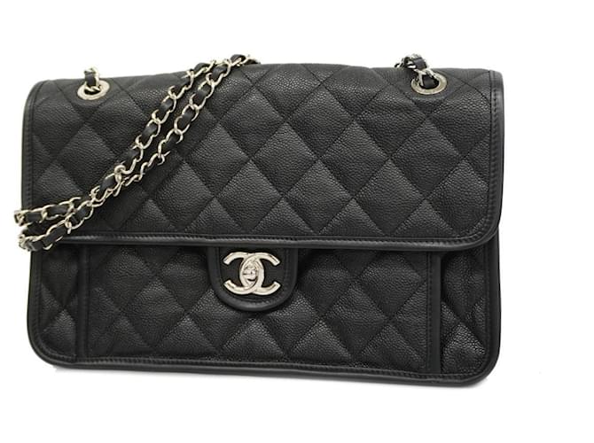 Classique Chanel Matelassé Cuir Noir  ref.1114989
