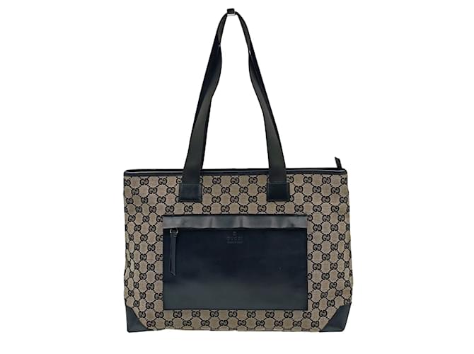 Gucci Gucci GG shoulder shopper bag in canvas and leather Beige Cloth  ref.1115188