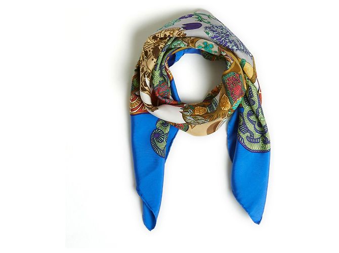 Hermès ARTE DAS ETAPAS 1991 Azul Multicor