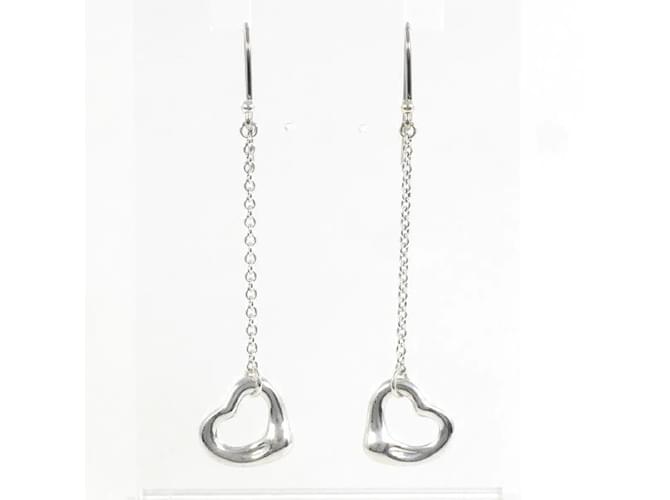 Tiffany & Co Brincos pendentes de coração aberto Prata Metal  ref.1115439