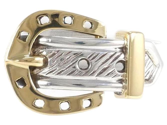 Hermès Horseshoe Belt Ring Silvery Silver Metal  ref.1115445
