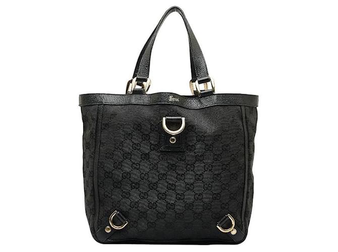 Gucci GG Canvas Abbey D-Ring Tote Bag 130739 Black Cloth  ref.1115478