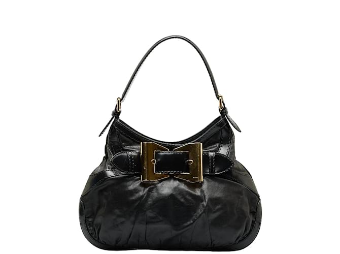 Gucci Leather Queen Hobo Bag 189885 Black  ref.1115479