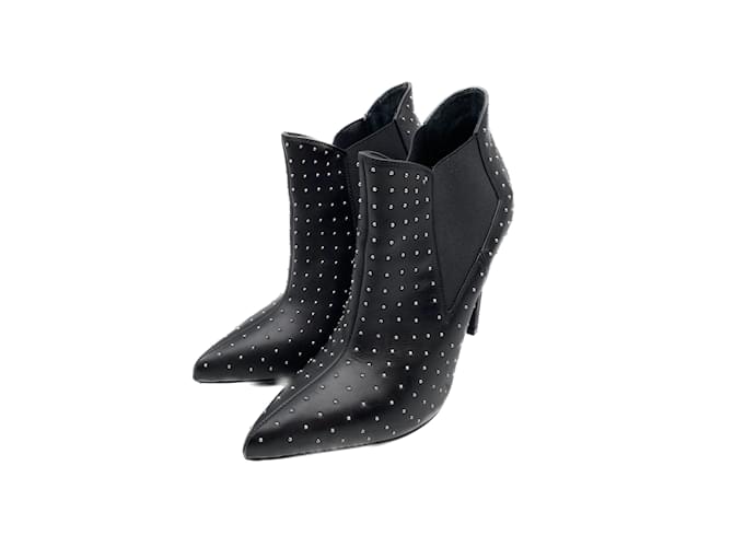 Saint Laurent ankle boots T.EU 38.5 Leather Black  ref.1115483