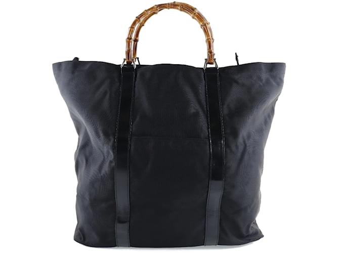 Gucci Nylon Bamboo Tote Bag  002-2058-0412-5 Black Cloth  ref.1115513
