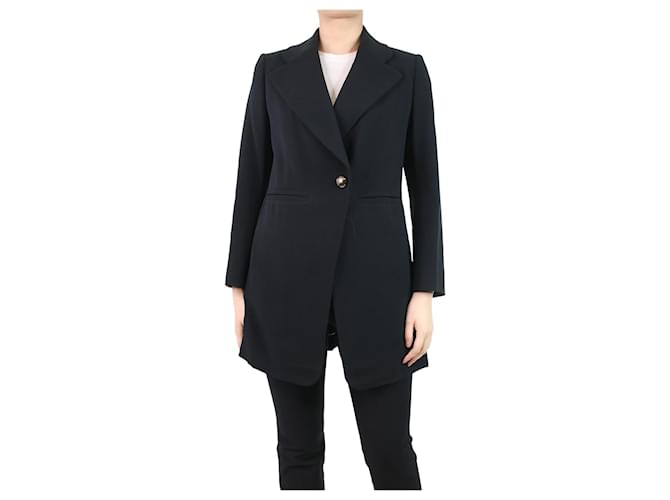 Chloé Black single-buttoned blazer with side-slit - size UK 10 Acetate  ref.1115596