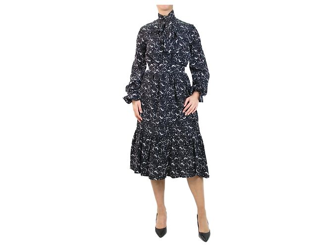 Autre Marque Abito midi nero con stampa stelle - taglia S