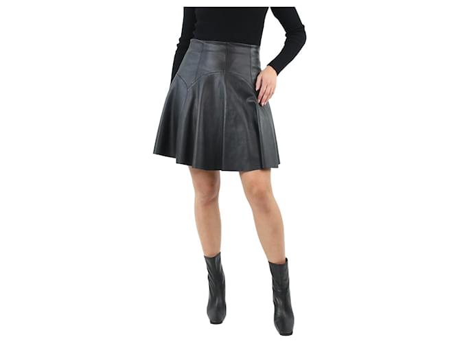 Autre Marque Minifalda de cuero negra - talla UK 10 Negro  ref.1115611