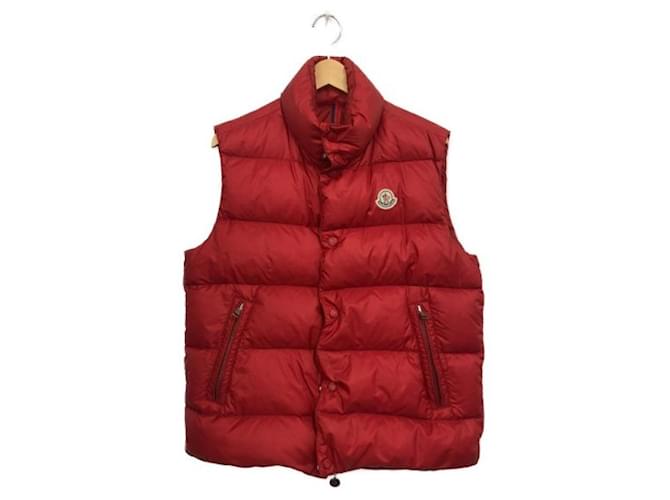 Moncler Men Coats Outerwear Red Nylon  ref.1115630