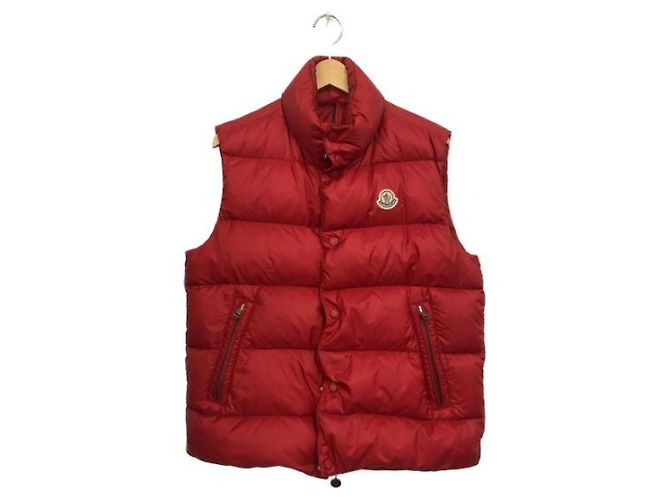 Moncler Down Vest Red Nylon