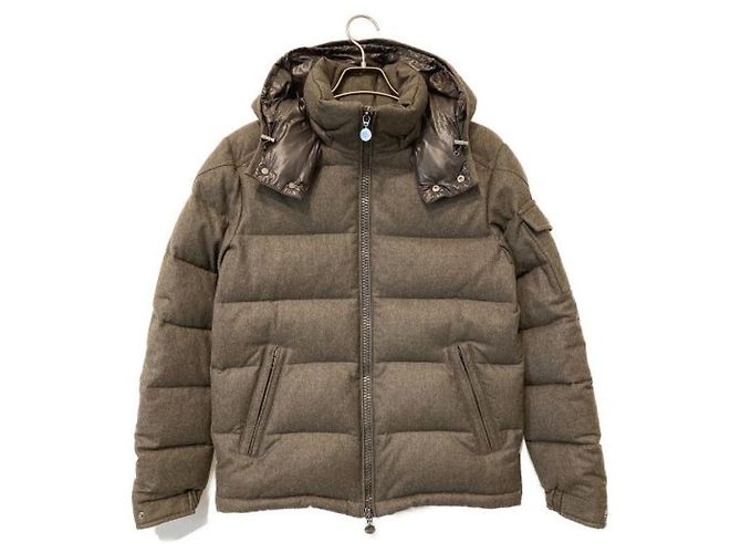 Moncler Enèvre Brown Wool Coat Men