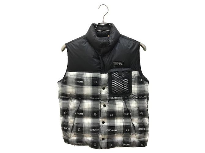 Giacca Moncler Daxy nera e bianca cotone nylon Nero Bianco