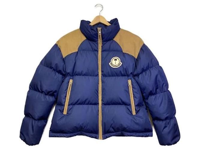 Moncler Men Coats Outerwear Blue Cotton Nylon  ref.1115716