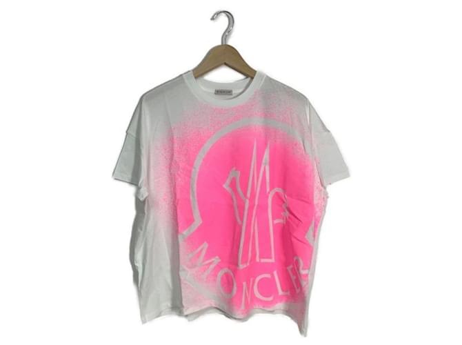 Moncler Hemden Pink Weiß Baumwolle  ref.1115780