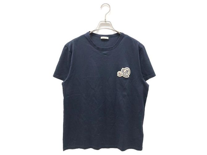 T-shirt Moncler blu navy cotone XL