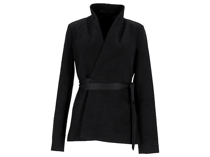 Rick Owens Wrap Jacket in Black Mohair Wool ref.1116012 - Joli Closet