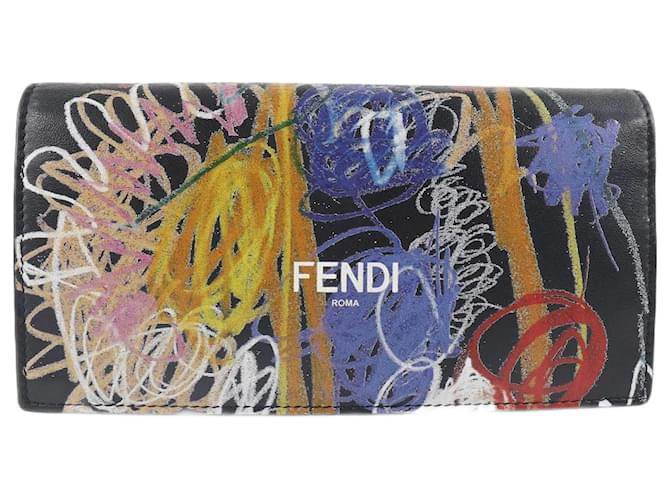 Fendi x Noel Fielding Continental-Geldbörse  7M0264 0AH8Q. Schwarz Leder  ref.1116080