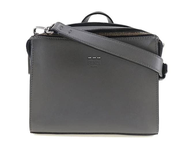 Fendi Mini Messenger Bag  7M0238O7b Grey Leather Pony-style calfskin  ref.1116097
